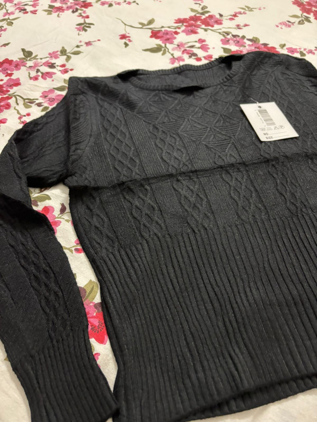 Classic Black Cable-Knit