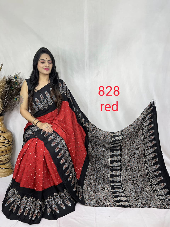 Ajrakh Crimson & Black Beauty